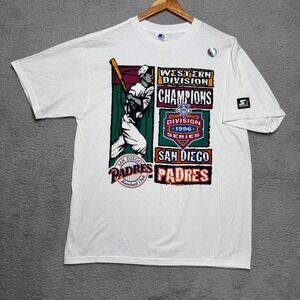 Vintage Starter San Diego Padres Western Division Champions 1996 Series T Shirt